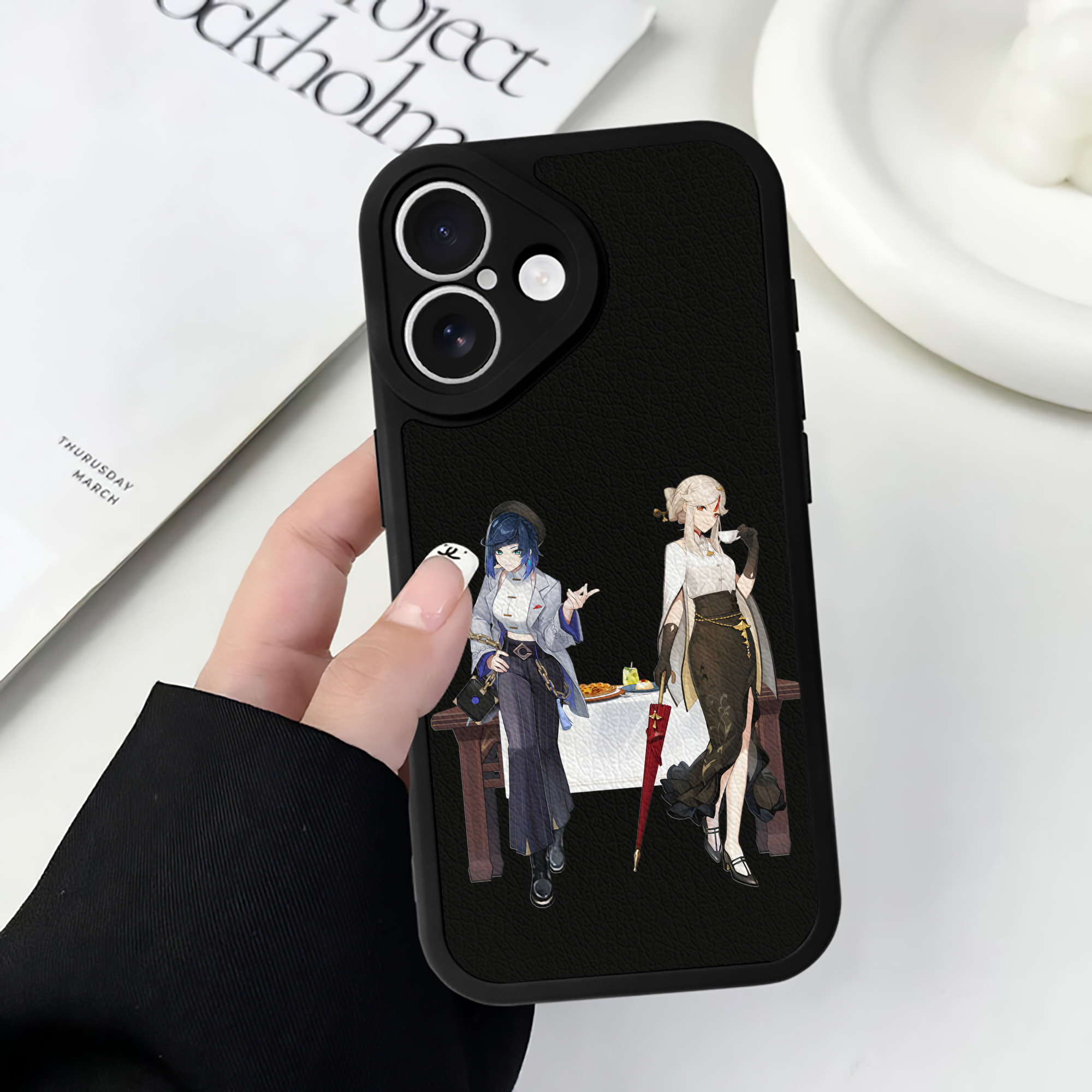 げんし神 夜兰 やらん genshin Yaran 【iPhone 16シリーズ対応】シリコンスマホケース（レザー調） 材質：シリコン